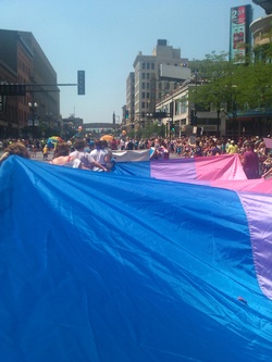 BOP and the Big Bi Flag in Twin Cities Pride Parade 2014
